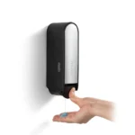 Dispensador De Jabón Manual Curvo Black 350ml Plástico ABS Exoriam 21cm x 6.5cm x 7.6cm - Imagen 2