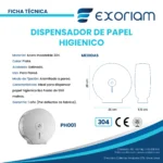 Dispensador De Papel Higiénico Jumbo De Acero Inoxidable Exoriam 26cm X 25cm X 11.5cm - Imagen 3