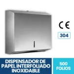 Dispensador De Papel Interfoliado En Acero Inoxidable Exoriam 25.8cm X 28.3cm X10cm