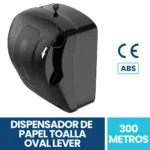 Dispensador De Papel Toalla Negro Manual Palanca Plástico Abs Exoriam 35.1cm X 27.5cm X 23cm