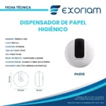 Dispensador De Papel Higiénico Jumbo Center Pull Abs Exoriam 27.1cm X 27.1cm X 16cm - Imagen 3