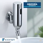 Grifería Con Sensor Automático Cilíndrica A Pared Bronce Cromado Exoriam 22cm X 10cm X 5cm - Imagen 4