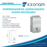 Dispensador De Jabón En Acero Inoxidable De 1.2l Exoriam 21cm X 12.5cm X 6.5cm - Imagen 3