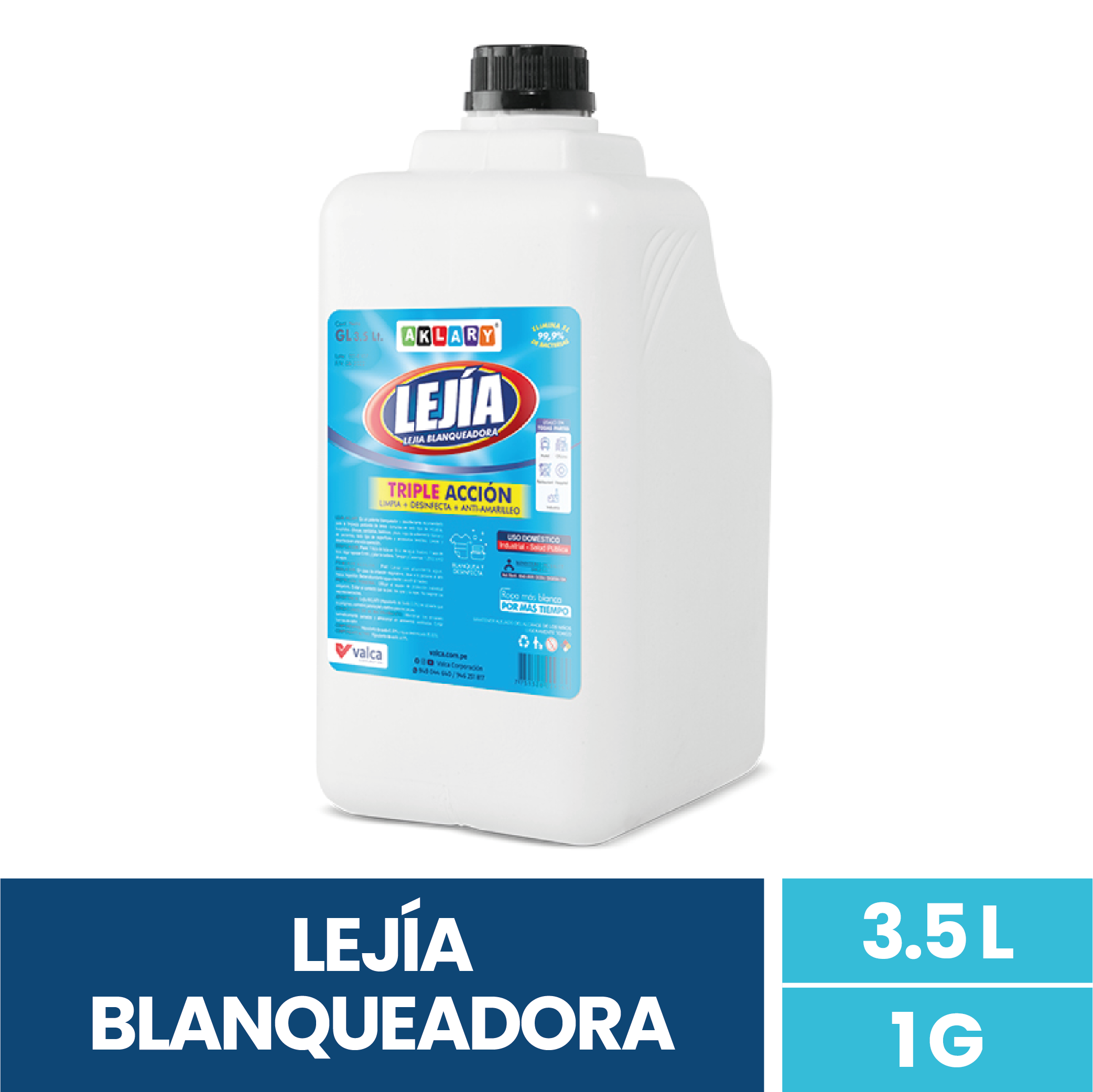 Lejía Blanqueadora y Desinfectante 3.5 Litros