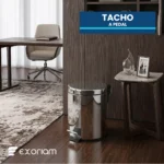 Tacho de Basura a Pedal Acero Cromado Brillante 3 Litros con Balde Interior Exoriam 25.7cm x 16.7cm x 22cm - Imagen 4