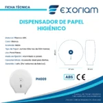 Dispensador De Papel Higiénico Jumbo Plástico Abs Exoriam 28cm X 27cm X 13cm - Imagen 3