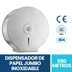 Dispensador De Papel Higiénico Jumbo De Acero Inoxidable Exoriam 26cm X 25cm X 11.5cm