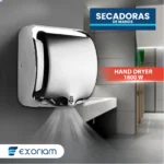Secador De Manos Turbo Acero Inoxidable Exoriam 31cm X 29cm X 17cm Peso 3.6 Kg - Imagen 4