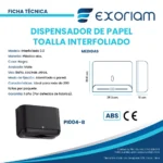 Dispensador De Papel Interfoliado Negro Abs Exoriam 20.5cm X 28.3cm X 10cm - Imagen 3