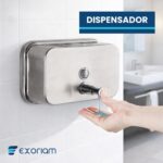 Dispensador De Jabón Horizontal En Acero Inoxidable De 1.2l Exoriam  21cm X 12.5cm X 6.5cm - Imagen 4