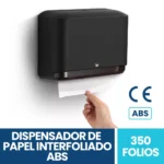 Dispensador De Papel Interfoliado Negro Abs Exoriam 20.5cm X 28.3cm X 10cm