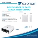Dispensador De Papel Interfoliado Jumbo Abs Exoriam 30.9 cm X 27.3 cm X 10.5 cm - Imagen 3