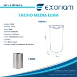 Tacho Media Luna Acero Inoxidable 20 Lt Satinado de 40 cm x 30 cm x 15.5 cm Exoriam - Imagen 3