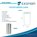 Tacho Media Luna Acero Inoxidable 70 Lt Satinado de 80 cm x 42 cm x 21 cm Exoriam - Imagen 3