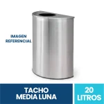 Tacho Media Luna Acero Inoxidable 20 Lt Satinado de 40 cm x 30 cm x 15.5 cm Exoriam